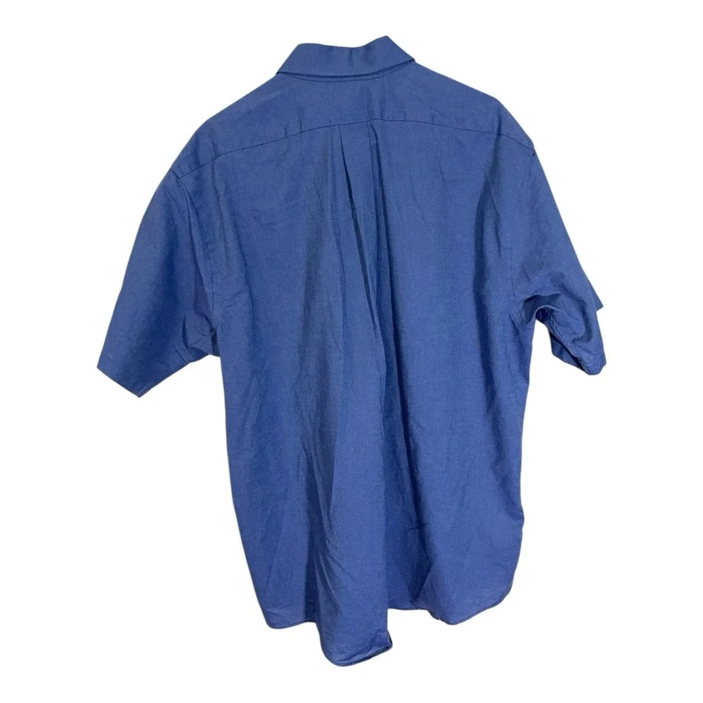 Arrow 18 Blue Short Sleeve Button Down Shirt Wrinkle Free Oxford Officecore - Picture 2 of 7